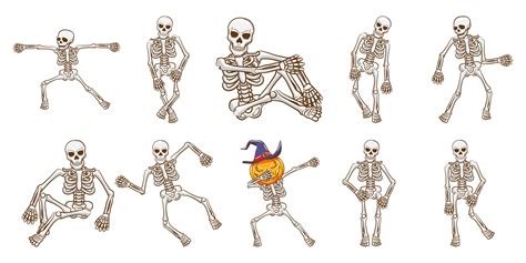 Dancing Skeleton Set 966009 Vector Art at Vecteezy