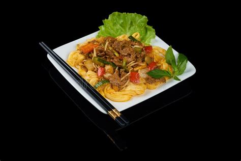 Mi Xao stir-fried noodles stock photo. Image of cuisine - 125180274