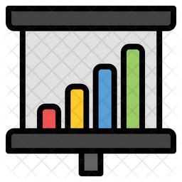 Growth Chart Icon - Download in Colored Outline Style