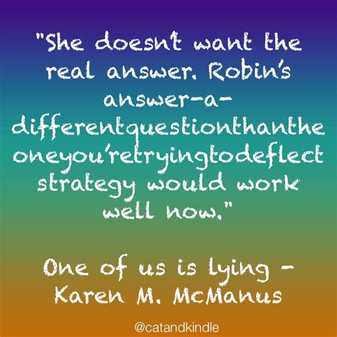 One Of Us Is Lying - Karen M. McManus | Favorite book quotes, Lie, Book quotes