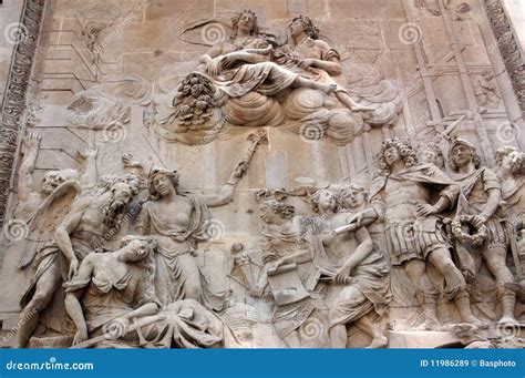 Great Fire of London Monument Frieze Stock Image - Image of great ...