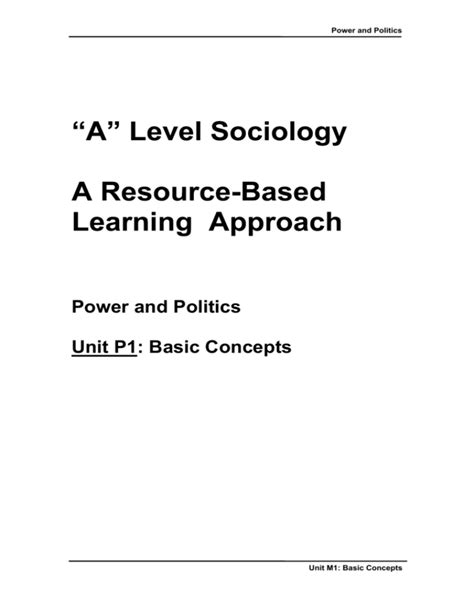 Power and Politics Unit P1: Basic Concepts