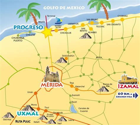 Progreso Mexico Map Cruise Terminal Map - Middle East Political Map