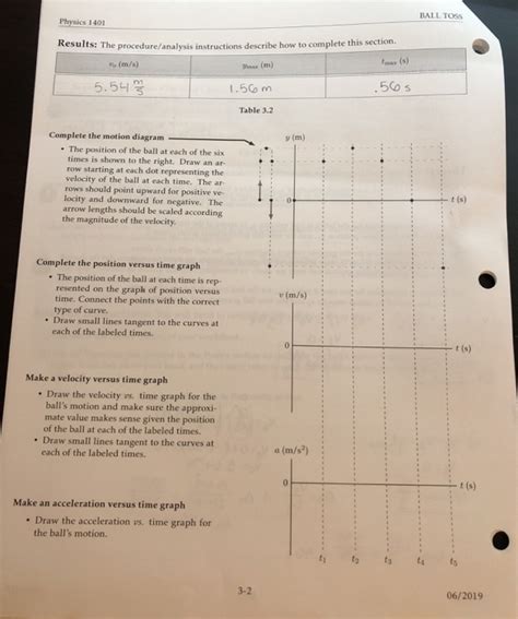 Solved BALL TOSS Physics 1401 Results: The procedure | Chegg.com