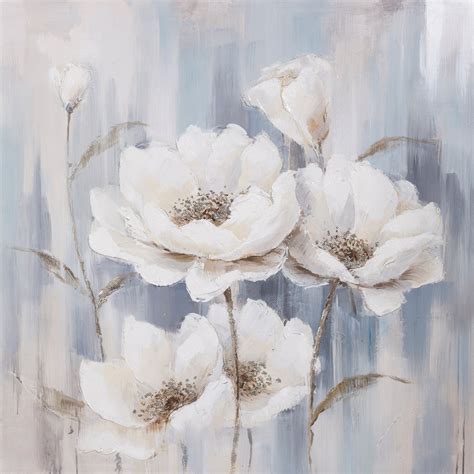 Yosemite Home Decor Delight in White Wall Art | Flower painting canvas, Flower art, Flower painting