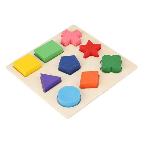 LYUMO Funny Children Wooden Geometry Shape Wooden Puzzle Stacking ...