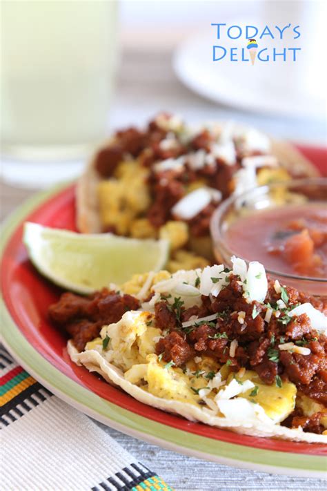 Breakfast Tacos with Chorizo Eggs and Potatoes Recipe - Today's Delight