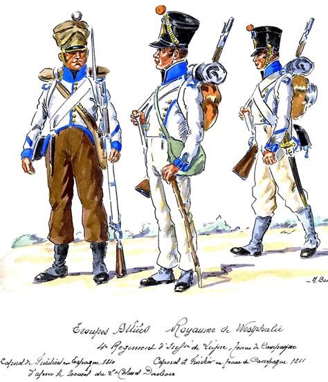 Westphalia; 4th Line Infantry Fusilier Corporal, Spain 1810, Fusilier & Fusilier Corporal 1811 ...