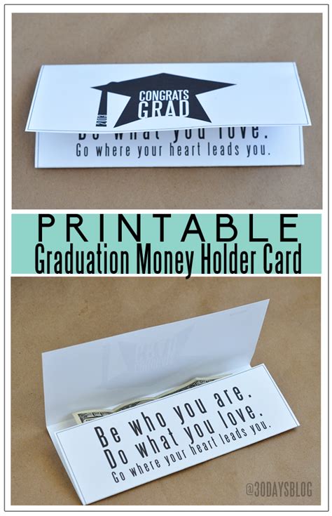 Printable Money Holder Graduation Cards