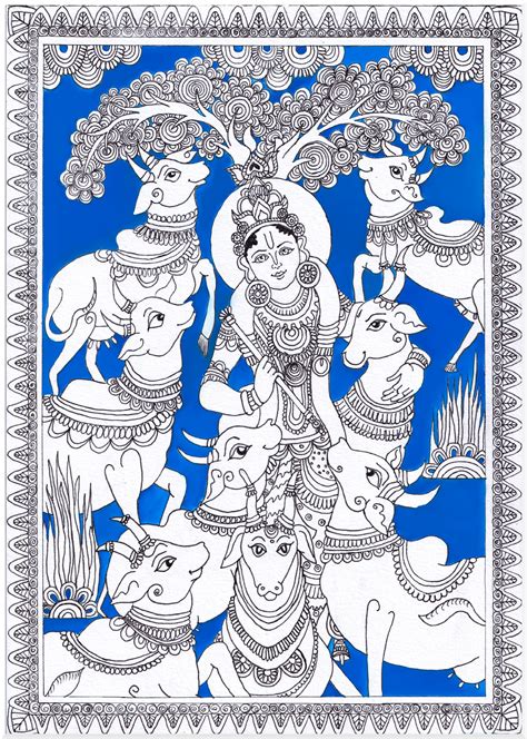 Lord Krishna Hindu Wall Art Hindu God Lord Krishna Hindu Painting Mural ...