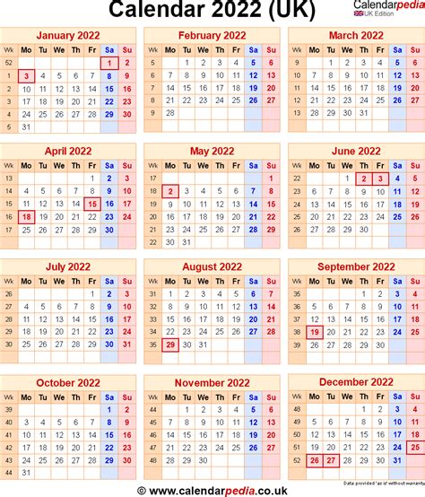 Calendar 2022 Uk Free Printable Pdf Templates - AriaATR