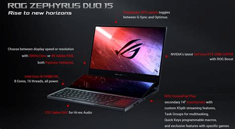 Asus ROG Zephyrus Duo 15 Dual-Screen Gaming Laptop With 10th Gen Core ...