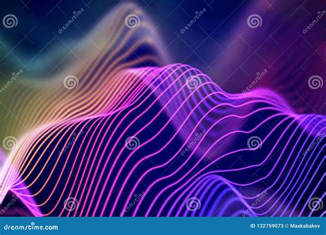 3D Sound Waves. Big Data Abstract Visualization Stock Vector - Illustration of lines, chart ...