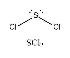 Give the electron geometry and the molecular geometry of SCl2. | Study.com