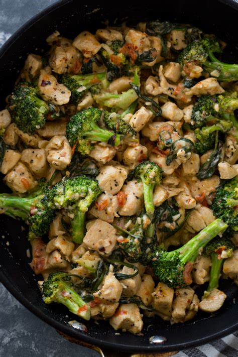 15 Minute Keto Garlic Chicken with Broccoli and Spinach – Keto Beginners