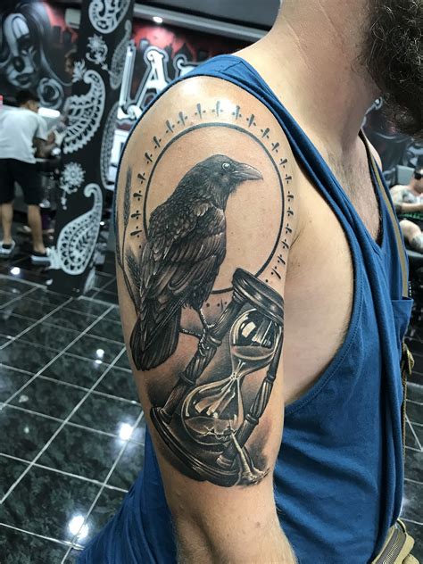 Raven tattoo. Consider the ravens tattoo. Luke 12:24. Hourglass tattoo | Hourglass tattoo, Raven ...