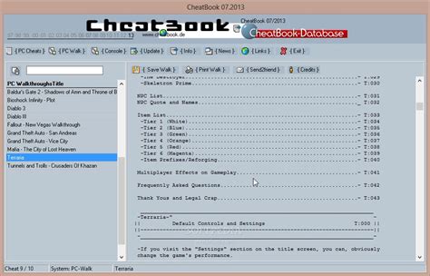 CheatBook July 2013 Download, Screenshots