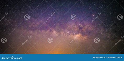 Beautiful Panorama View Universe Space of Colorful Milky Way Galaxy with Stars on a Night Sky ...