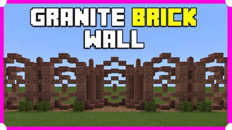 How To Build A Granite Brick Wall (Minecraft Bedrock Edition) - YouTube