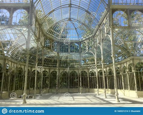 Crystal Palace Interior in Madrid Spain Stock Photo - Image of glass, rest: 160531214