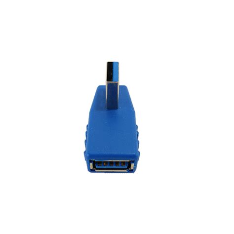 USB 3.0 Right Angle A Male to A Female Adapter - Blue