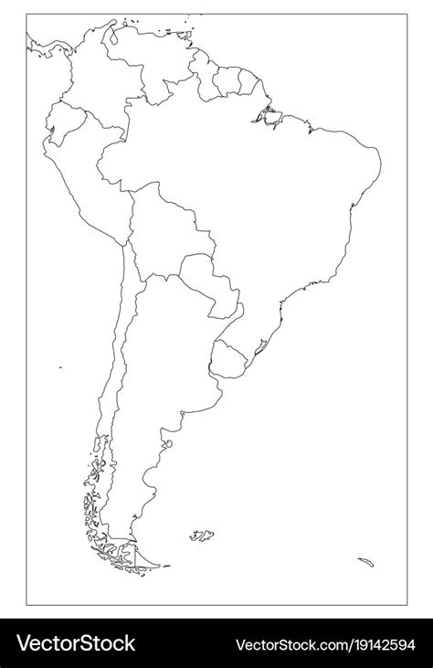 South America Political Map Blank – Map Vector