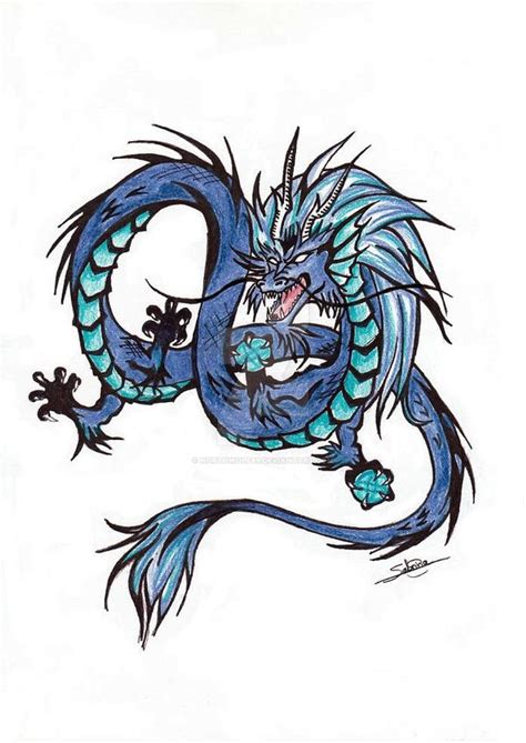 Blue dragon tattoo by Northwolf89 on DeviantArt