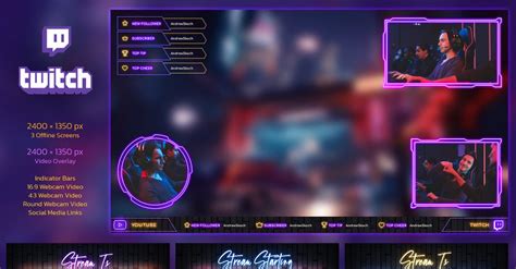 Neon Gaming Twitch Overlay Templates - TemplateMonster