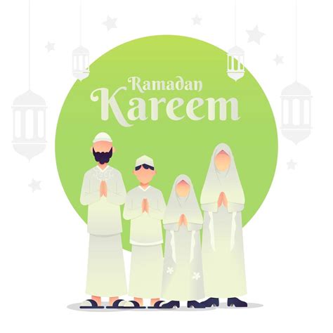 Muslim family greetings for ramadan kareem 1060008 Vector Art at Vecteezy