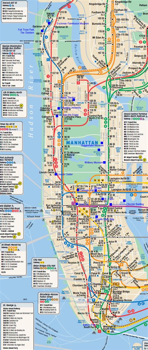 City of New York : New York Map | MTA Subway Map - Manhattan