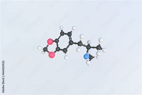 Molecule of mdma, isolated molecular model. 3D rendering Stock Illustration | Adobe Stock