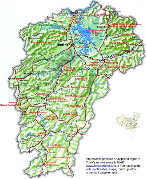 Jiangxi Travel Map - China Trekking Guide, Route, Map, Photo