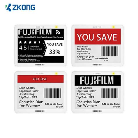 Wholesale zkong digital price tag E-INK bluetooth 5.0 NFC electronic shelf label for retail ...