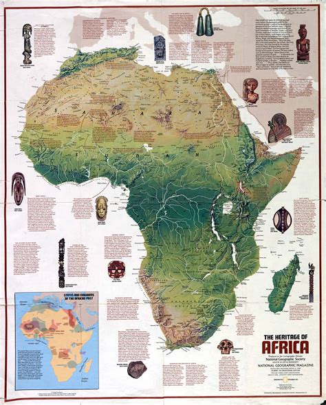 Africa physical map - Full size