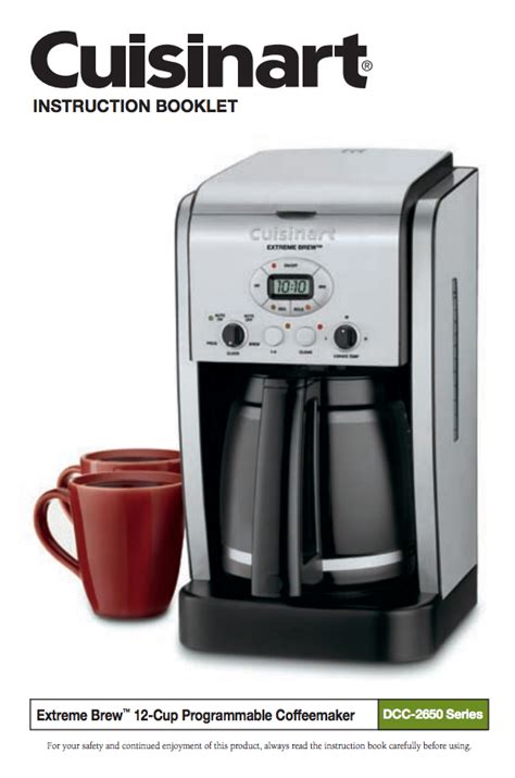 Cuisinart Coffee Maker Manual – Idalias Salon