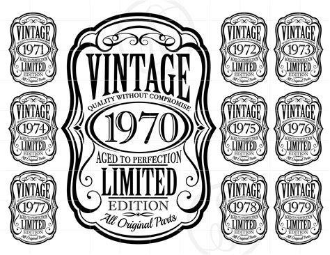 Vintage 1970's SVG Vintage 1970-79 SVG Clipart Aged To | Etsy