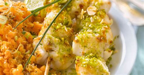 Monkfish on Skewers and Lentil Salad recipe | Eat Smarter USA