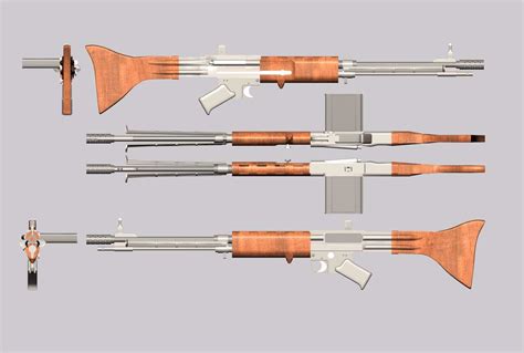 FG-42 Rifle Weapon Model FBX Format 3D Weapons and MilitaryPoser World ...