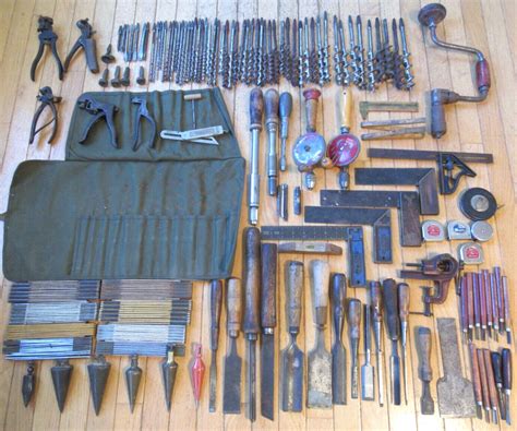Lot of Antique Vintage Woodworking Tools Brass Plumb Bobs Chisels Brace ...