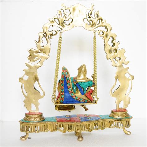 Radha Krishna Swing Statue Made of Brass - Buy Radha Krishna Online