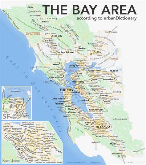 The Bay Area according to Urban Dictionary - Vivid Maps