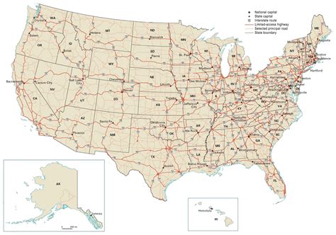 United States Map Showing Interstate Highways