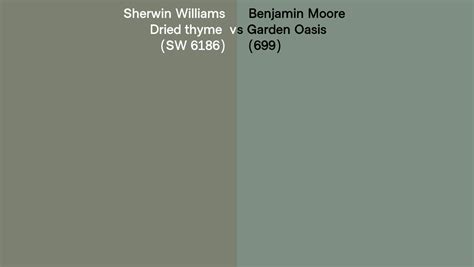 Sherwin Williams Dried thyme (SW 6186) vs Benjamin Moore Garden Oasis ...