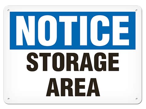 INCOM | NOTICE - Storage Area Safety Sign