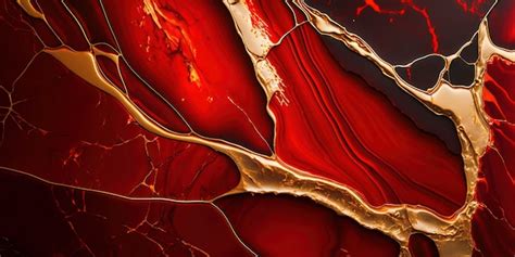 Premium Photo | Vibrant red and gold marble texture wallpaper