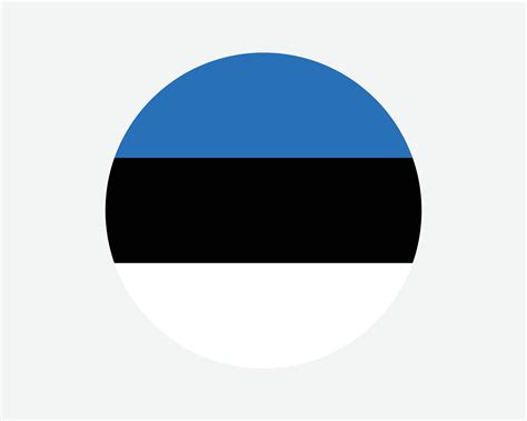 Estonia Round Country Flag. Circular Estonian National Flag. Republic ...