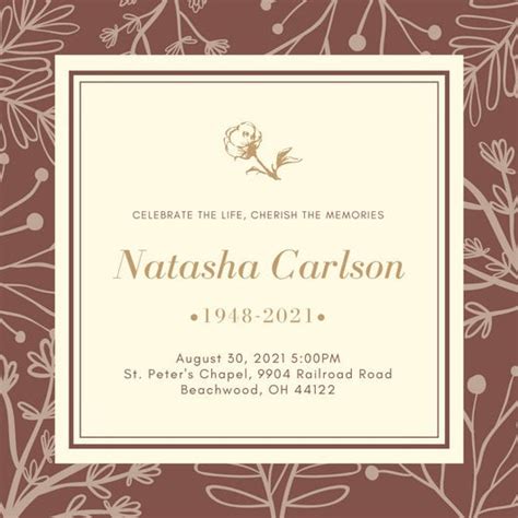 Funeral Invitation Card Background