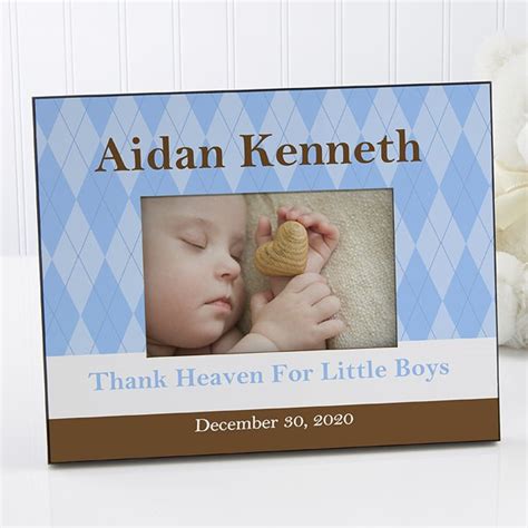 Personalized Baby Photo Frame - Classic Argyle