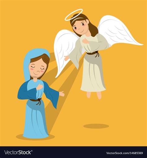 Virgin mary with angel annunciation scene Vector Image