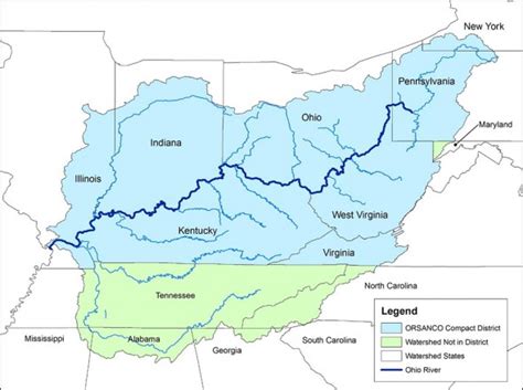 Ohio River On A Map Of The United States - Spring Solstice 2024